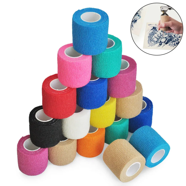 1Roll 2.5/5/10cm*4.8m Gauze motion Bandage Self-adhesive Breathable Elastic Bandages for Sports Fixing Finger Wrist Leg