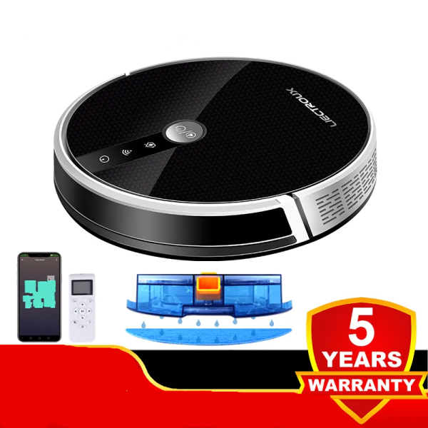 LIECTROUX C30B Robot Vacuum Cleaner AI Map Navigation,Memory,Smart Partition,WiFi App,6000Pa Suction,Electric Water Tank,Wet Mop