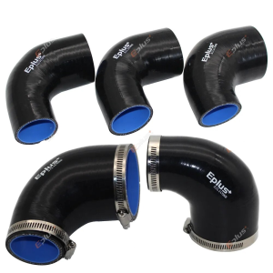 EPLUS Universal Silicone Tubing Hose 90 Degrees big to small Connector Car Intercooler Turbo Intake Pipe Coupler Black Multi Size