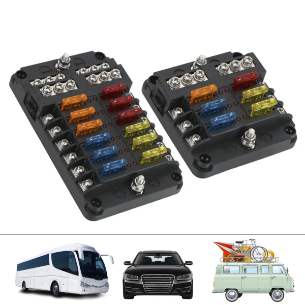 6 Ways 12 Ways Panel 12V 32V 100A Fuse Blade Box Holder Indicator Light Relay Protection Accessories For Boat Car Marine Truck