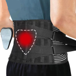Elstiac Lumbar Back Belt Waist Support Trainer Adjustable Lumbar Pad with 6 Stays Abdominal Binder Fitness Gym Belts Women Men