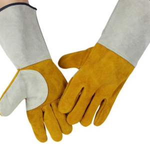 One Pair Fireproof Durable Cow Leather Welder Gloves Anti-Heat Work Safety Gloves for Welding Metal Hand Tools Driver Gloves