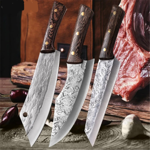 Forged Boning Knife Butcher Knife Kitchen Stainless Steel Meat Chopping Knife Serbian Chef Slicing Cutter Knife Cooking Tools