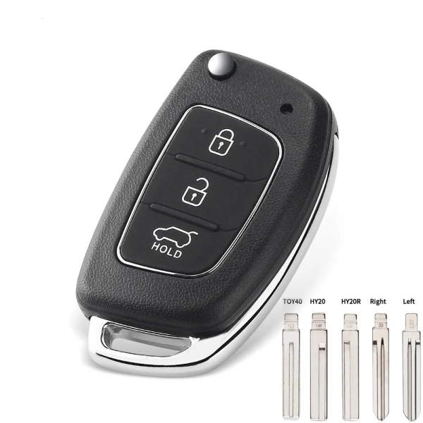 KEYYOU Flip Remote Car Key Shell Case For Hyundai Solaris ix35 ix45 ELANTRA Santa Fe HB20 Verna HY15/HY20/TOY40 Blade 3 Buttons