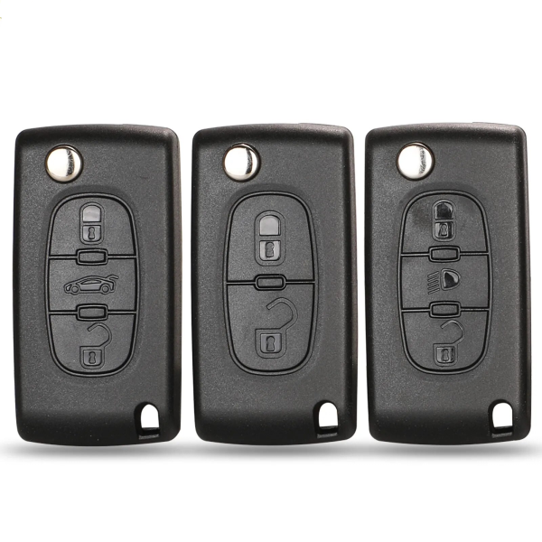 Jingyuqin Flip Remote Car Key Fob Shell For Peugeot 206 207 208 2008 307 308 3008 407 508 5008 Citroen C 2 C3 C4 Picasso C5 C6