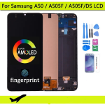 Super AMOLED For Samsung Galaxy A50 SM-A505FN/DS A505F/DS A505 LCD Display Touch Screen Digitizer With Frame For Samsung A50 lcd