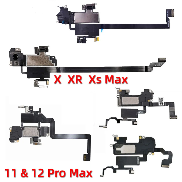 Original Ear Earpiece Flex For iPhone X Xs 11 12 Pro Max XR Mini Proximity Sensor Sound Speaker Flex Cable Phone Face ID Parts