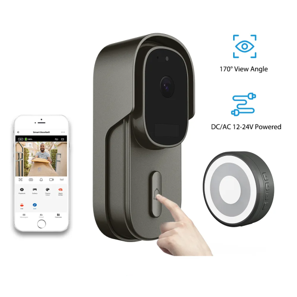 Tuya WiFi Doorbell Camera Battery DC AC 12-24V Powered Smart Video Doorbell Home 1080P Wireless Intercon Door bell with Alexa