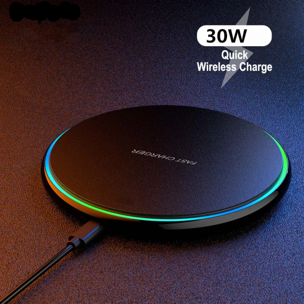 FDGAO 30W Wireless Charger USB C Fast Charging Pad Quick Charge QC 3.0 For iPhone 15 14 13 12 11 XS XR X 8 Samsung S23 S22 S21