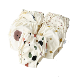 Baby Cartoon Cotton Animal Bear Squirrel Vegetable Waterproof Diaper Pockets Diapers Training Pants Gauze Diaper Learning Pants