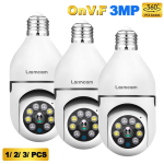 New 2K 3MP Bulb Camera WiFi Surveillance Cam Ai Tracking 1080P Baby Monitor Floodlight Color Night View PTZ Security Cam Carecam