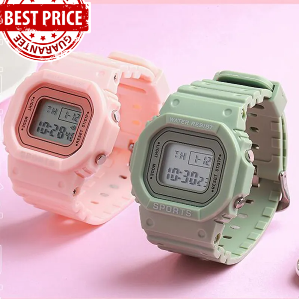 YIKAZE Sports Watch Boys Girls Student LED Electronic Watch Colorful Men Women Square Digital Watches Waterproof Rubber Clock