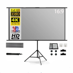VEIDADZ Projector Screen With Stand Metal Grey Anti-Light 60 84 100 120 inch For Home Theater Outdoor Bracket Projection Screen