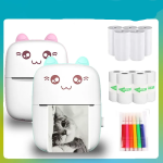 Portable Thermal Printer MINI CAT Print Photo Pocket Thermal Label Printer 58mm Printing Wireless Bluetooth Android IOS Printers