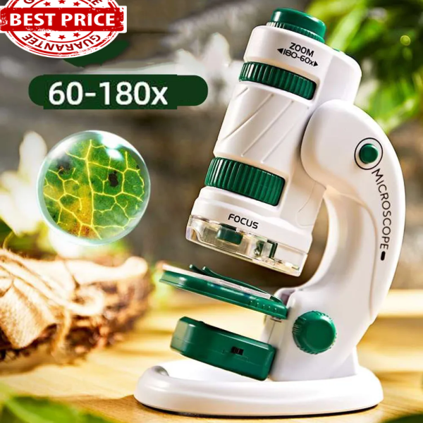 Children's Microscope Portable Handheld Microscope Biology Educational Toys Science Experiment Stem kits for Kids 60X-120X/180X