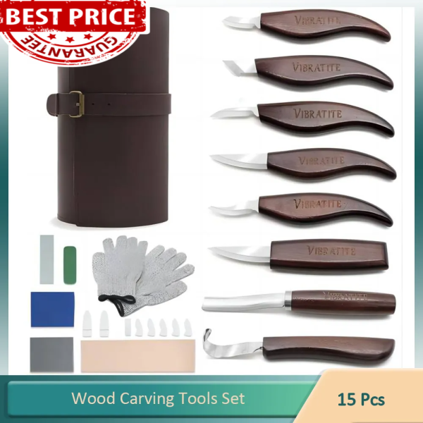 Wood Carving Tools Set Deluxe Wood Cutter Chisel Knife Kit with Carving Detail Whittling Knife Woodworking Kit for Beginner
