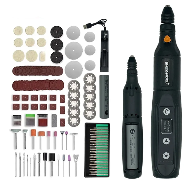 Cordless Electric Drill Grinder Rechargeable Removable Battery Engraving Woodworking LED 5 Speed Rotary Tool Dremel Engraver